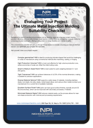 iPad - Ultimate Metal Injection Molding Checklist