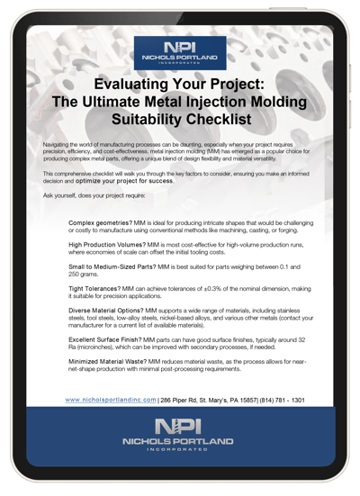 iPad - Ultimate Metal Injection Molding Checklist